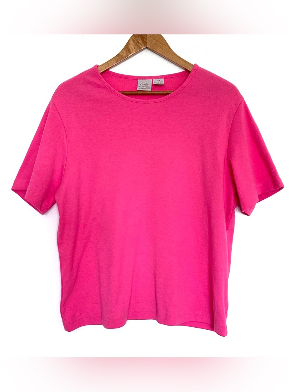 Fiorlini International Plus Shirt Women’s Size 18W Pink Short Sleeve Top
